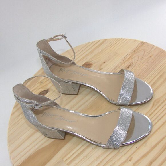 Betsey Johnson Silver Glitter Heels - Picture 2 of 10